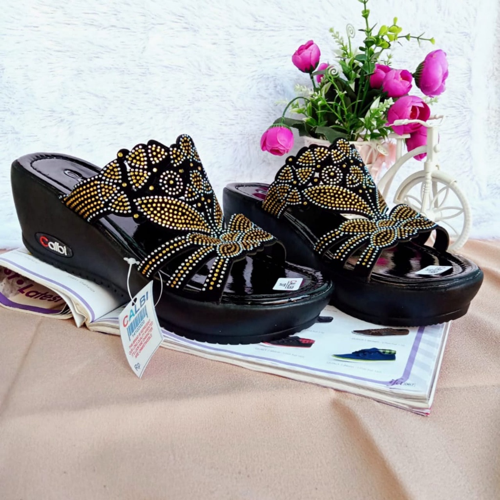 Sandal Wedges wanita Terbaru Sandal Kekinian Sandal Murah Sandal Korean Styl