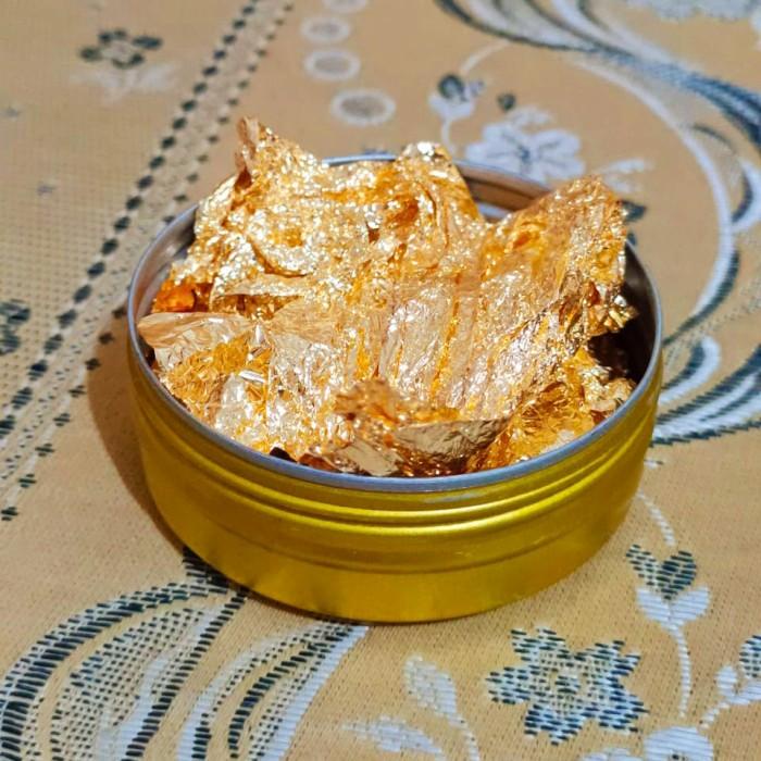 

Topping | Edible Gold Leaf Mini Jar / Gold Sheet Leaf Dapat Di Makan Hiasan Kue Kualitas Terbaik