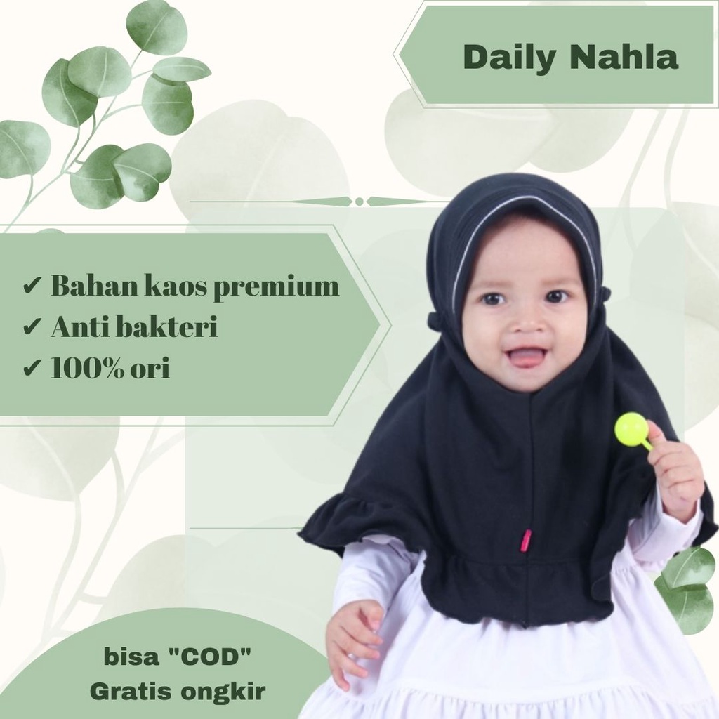 (nahla)Kerudung Hijab Jilbab Bayi Perempuan Anak Baru Lahir Newborn Lucu Model MUSLIM Pad nahla