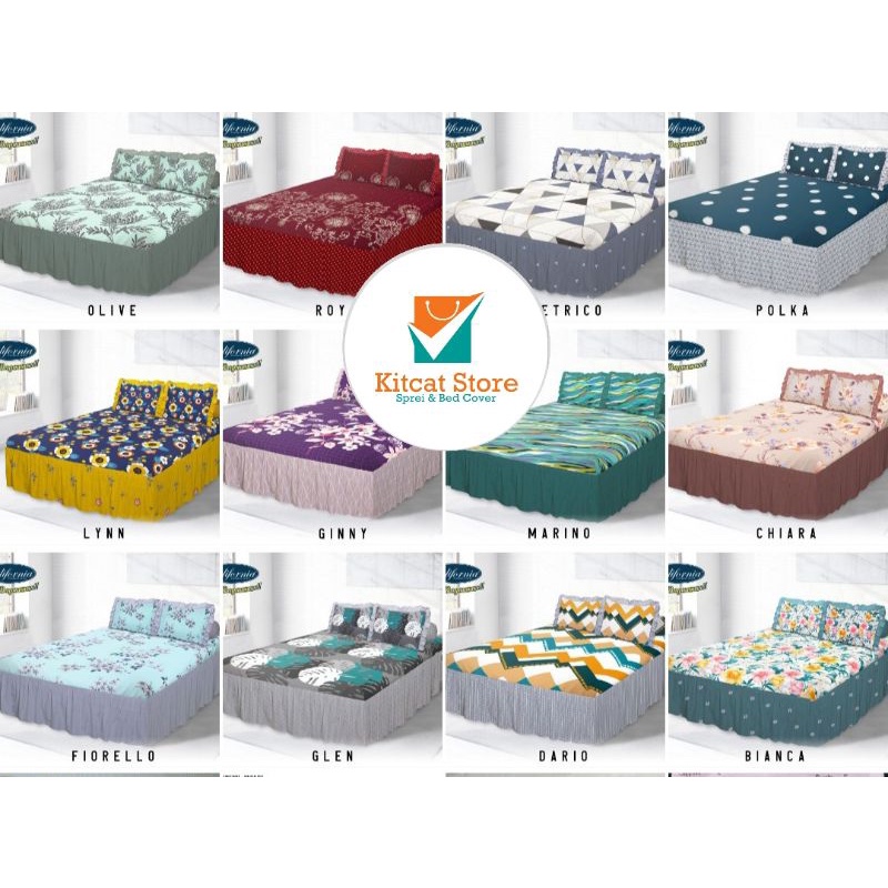 California Rumbai Sprei (140x200 160x200) Queen Terbaru Pilihan
