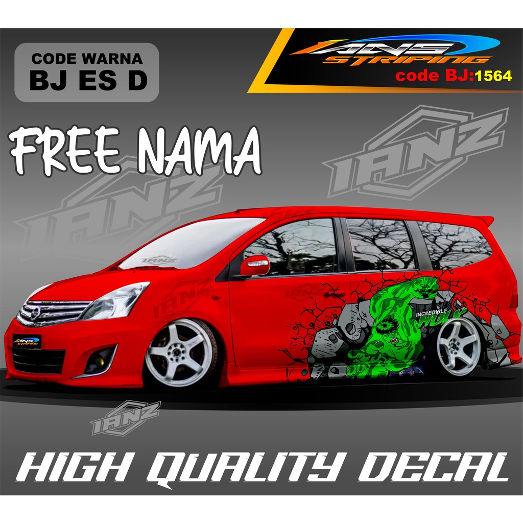 STIKER MOBIL GRAND LIVINA ANIMASI HULK / DECAL STIKER AVANZA / STIKER VARIASI MOBIL XENIA / STIKER MOBIL