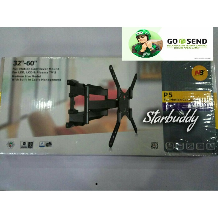 Promo Bracket /Breket TV LED North Bayou NB P5 for 32"-60" Swivel - GOJEK Murah Banget