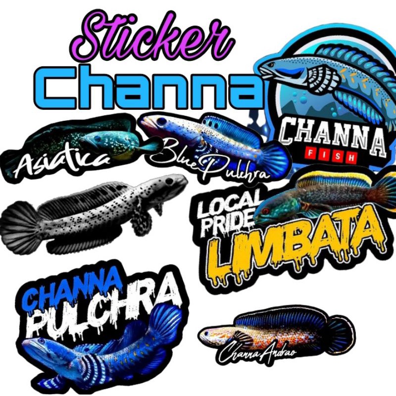 Stiker Ikan Channa Sticker Aquarium Anti Air Stiker Channa