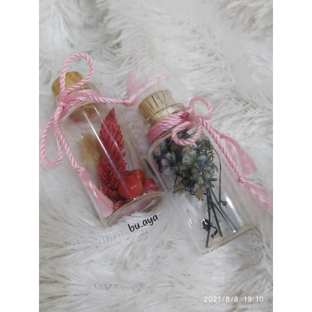 Souvenir Nikah Murah Bunga Dalam Botol Kaca Vial 20ml