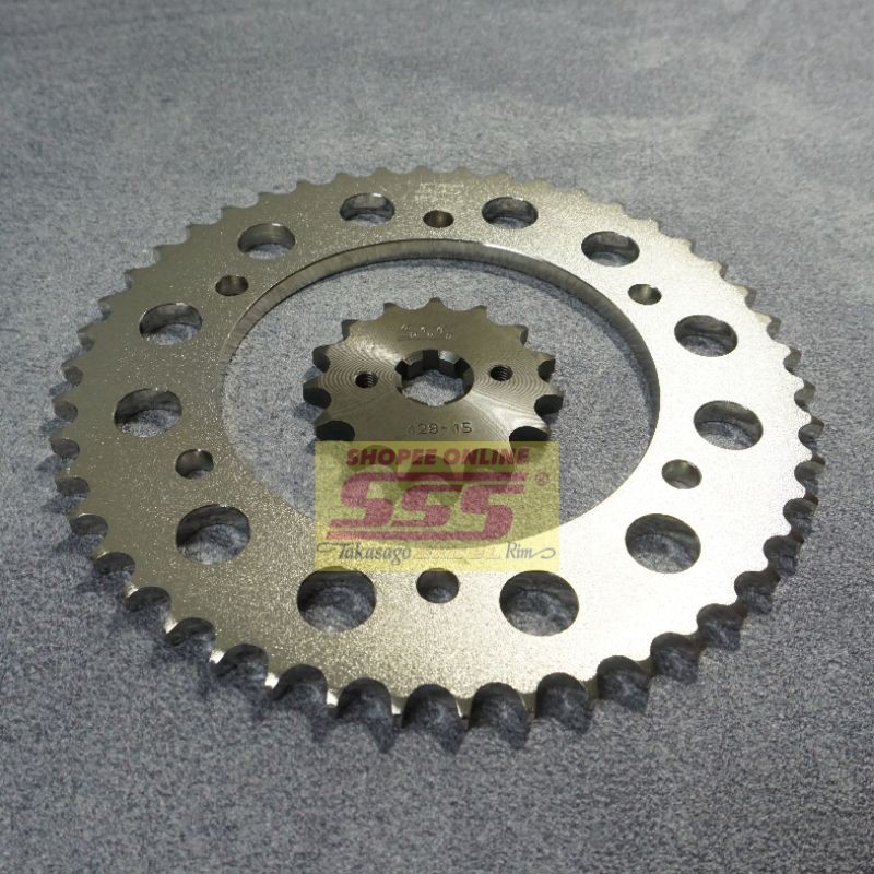 GEARSET / GIRSET / 1SET GIR RANTAI SSS TIPE 428 SB HSB HSBT HMX LO RO R15V3 NEW VIXION R MT15 XSR155-1