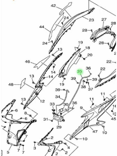 PIPE 2 PIPA SELANG DARI TANGKI TABUNG KE RADIATOR AEROX 155 LEXI ORIGINAL YGP B65-F1817-00