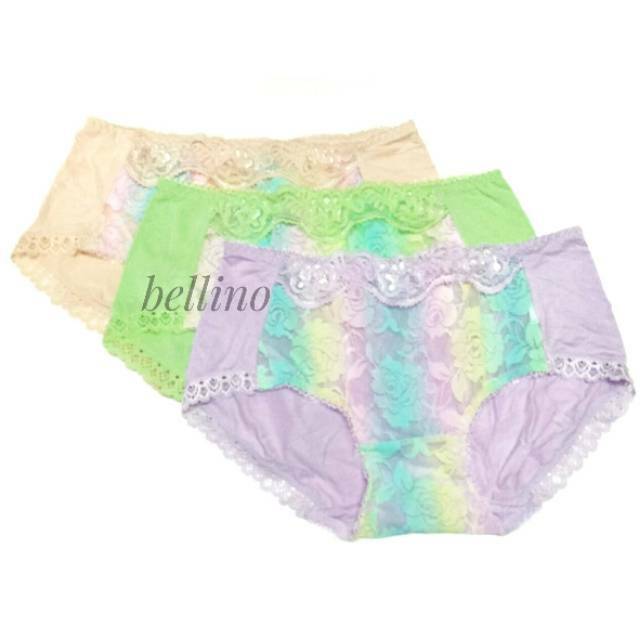 CD Wanita Renda Pelangi Super Soft / Celana Dalam Renda Cewek Super Lembut By Belbra