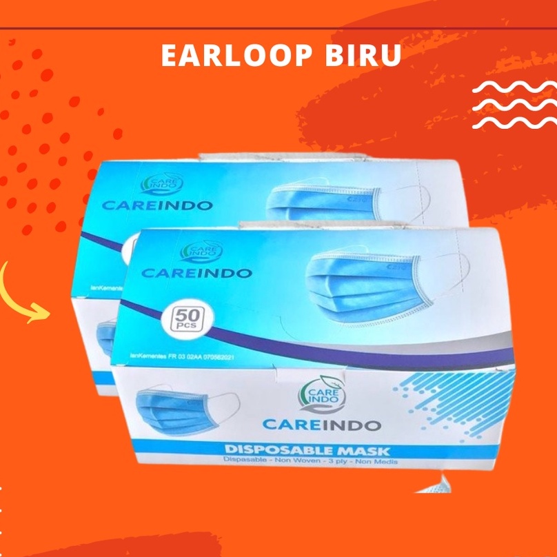 MASKER EARLOOP BIRU 3 PLY