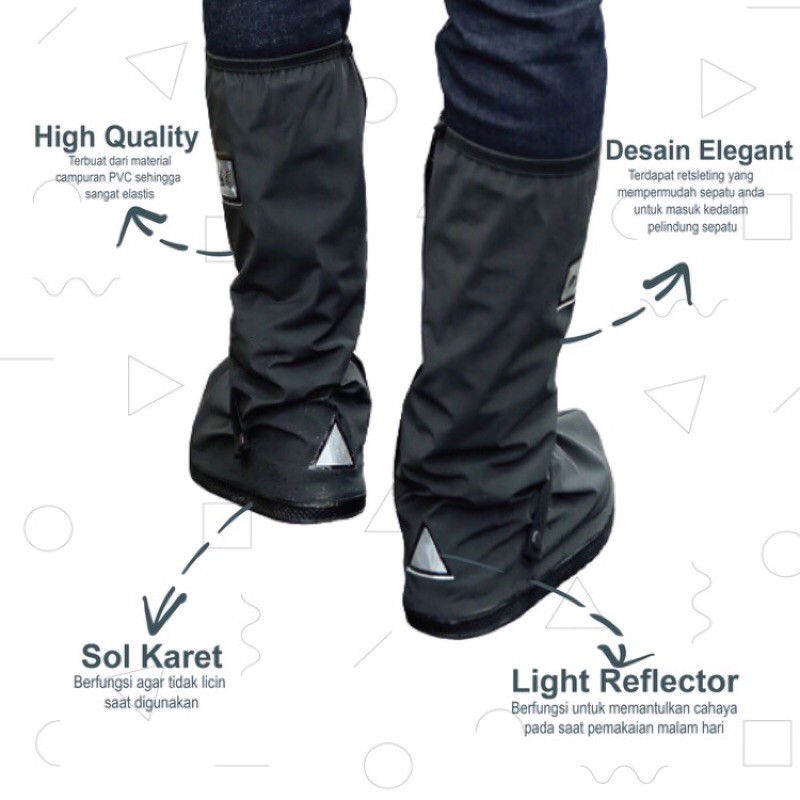 Jas Hujan Sepatu Cover Sepatu Anti Air Hujan Transparan Pelindung Cover Shoes Rain-5