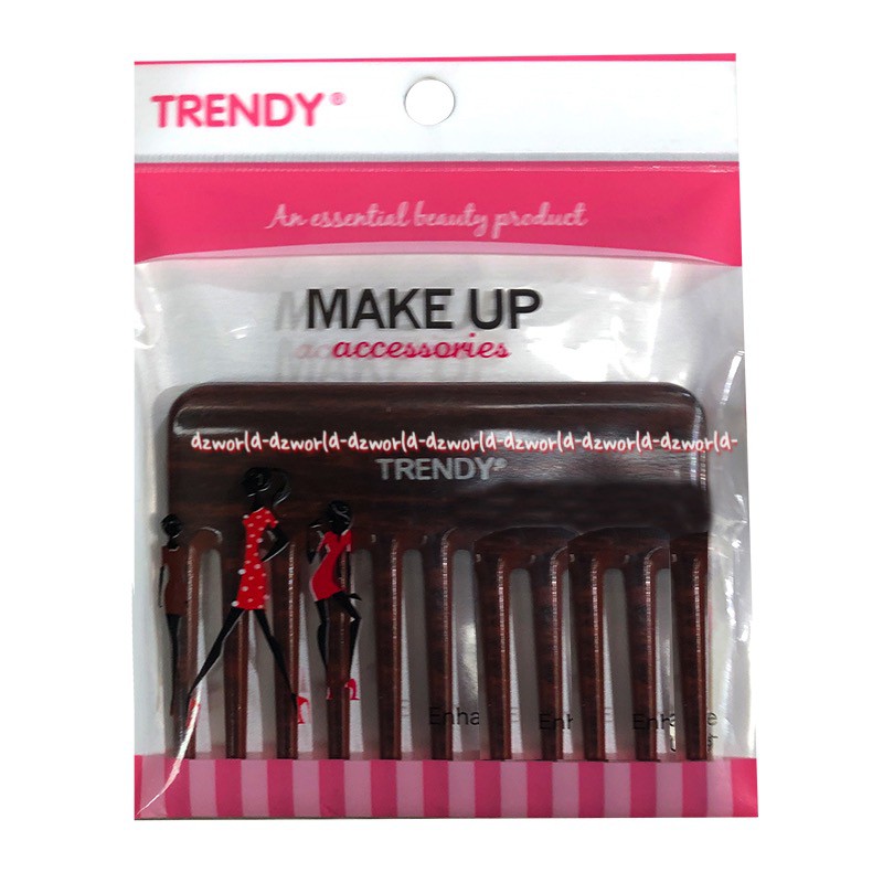 Trendy Make Up Accessories Sisir Gigi Jarang Kecil 5cm Coklat Wanita Perempuan