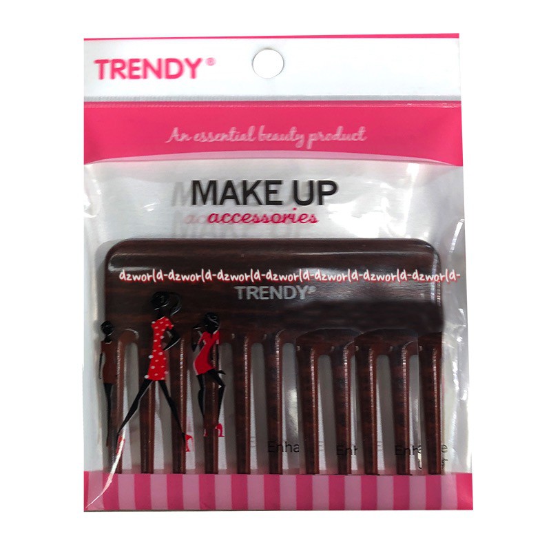 Trendy Make Up Accessories Sisir Gigi Jarang Kecil 5cm Coklat Wanita Perempuan