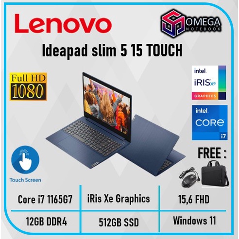 LENOVO IDEAPAD SLIM 5 15 TOUCH- Intel Core i7 1165G7 12GB 512SSD W11 15.6&quot; FHD