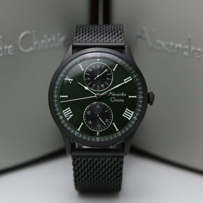 Alexandre Christie AC6437 Black Green Original Jam Alexandre Christie Pria AC 6437