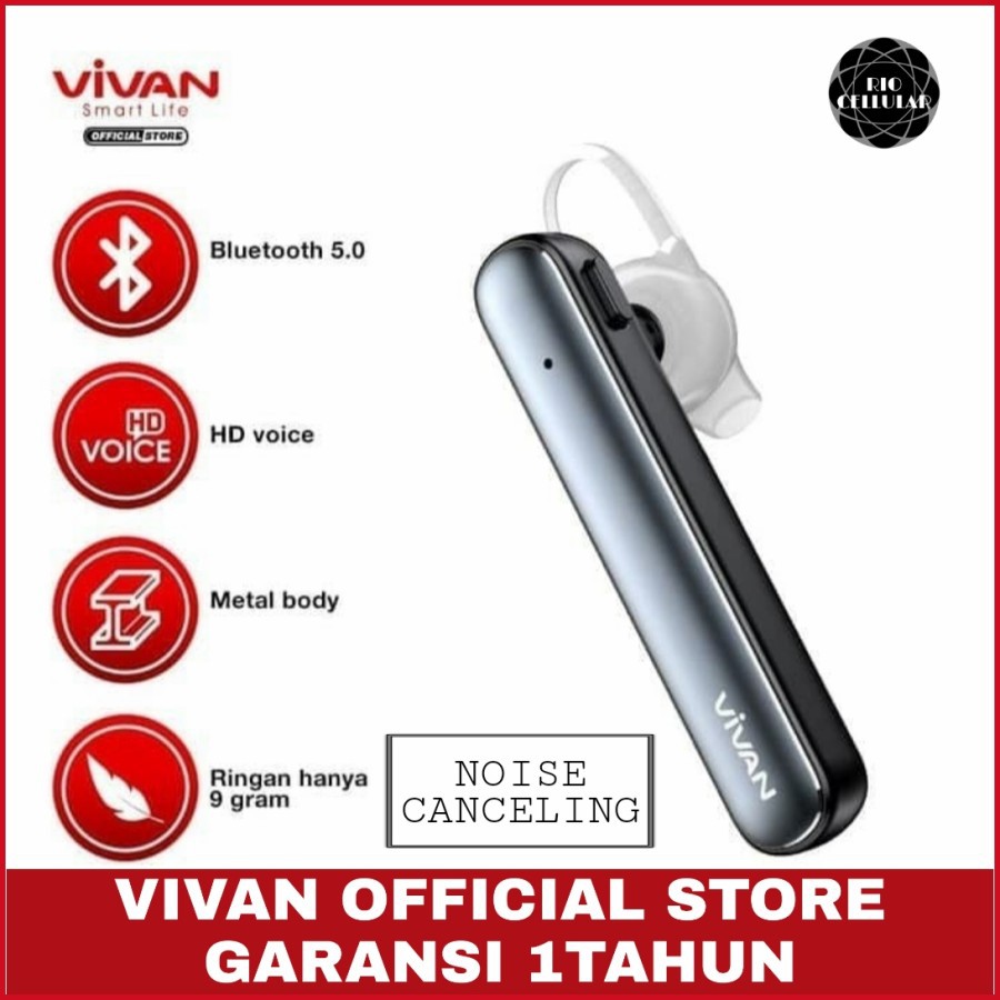 Headset Bluetooth Murah Noise Cancelling Vivan Chat 100 Call BT 5.0