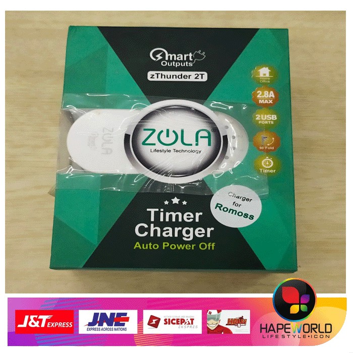 CHARGER TIMER - KEPALA CHARGER DENGAN TIMER ZOLA - ZOLA ZTHUNDER 2.4A 12W