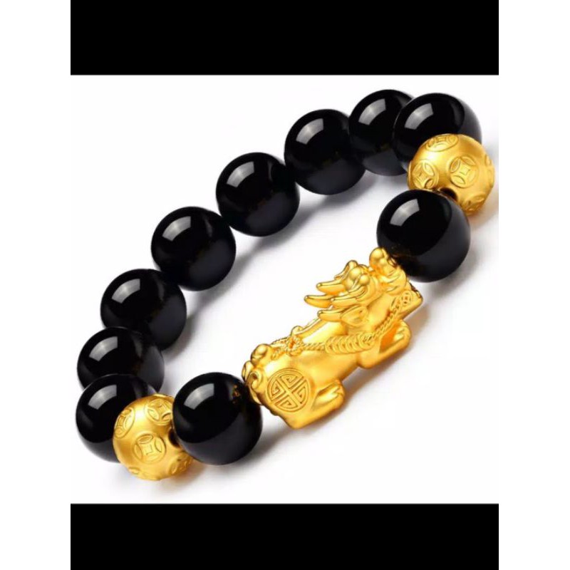 Gelang giok combi pixiu lucky gelang giok hitam