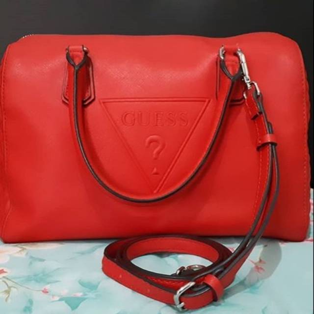 Tas wanita Guess ori merah / speedy bag guess