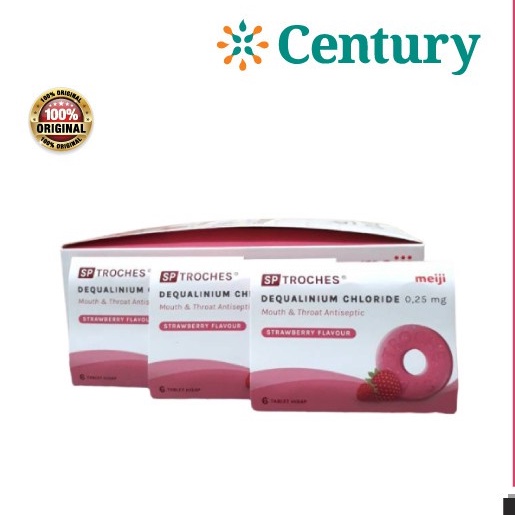 

Meiji SP Troches Strawberry Flavour 1 blister isi 6 tablet / Tablet Hisap / Sakit Tenggorokan