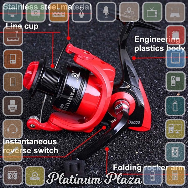 LIEYUWANG FD3000 Reel Pancing 12+1 Ball Bearing - Red`3L4C3A-