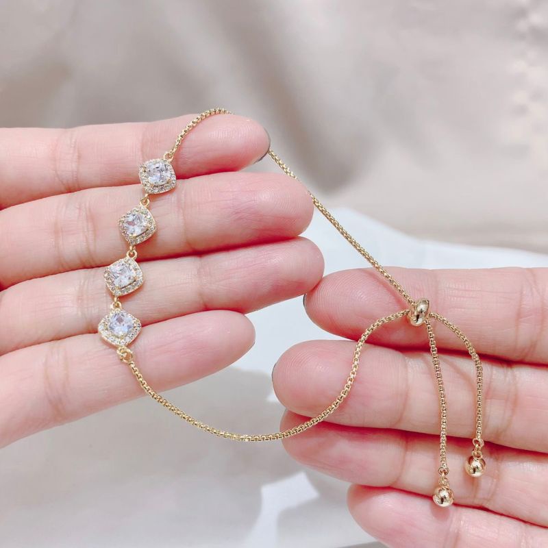 Gelang Zircon Premium quality Lapis emas Mata kilau premium quality anti karat anti alergi Gsi19