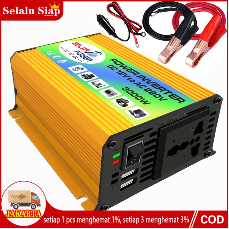 Car Power Inverter Pure Sine Wave DC 12V to AC220V 3000W -  - kuning