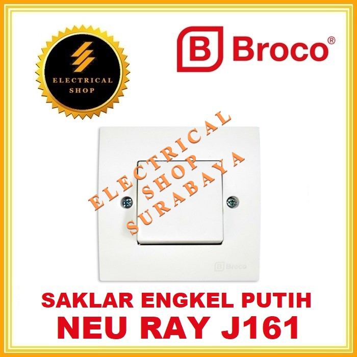 BROCO NEU RAY IB SAKLAR ENGKEL PUTIH J161 (HARGA GROSIR) J16155 NEURAY SINGLE SWITCH INBOW TANAM