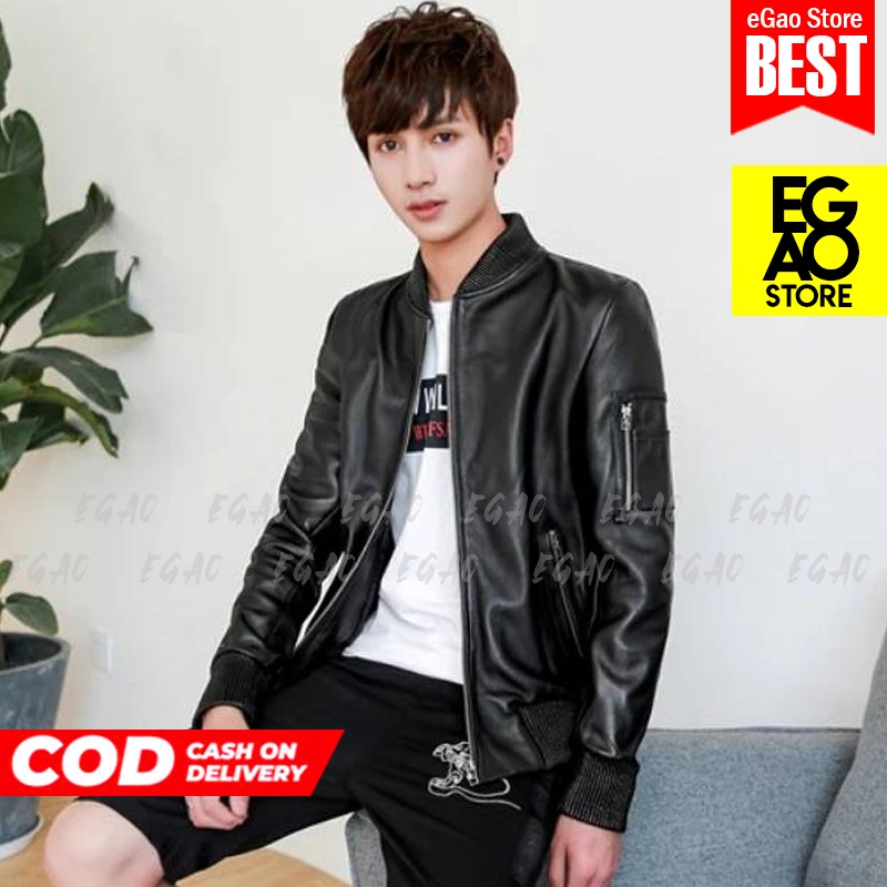 Jaket Bomber Kulit Premium RV20 /Jaket Kulit Bomber