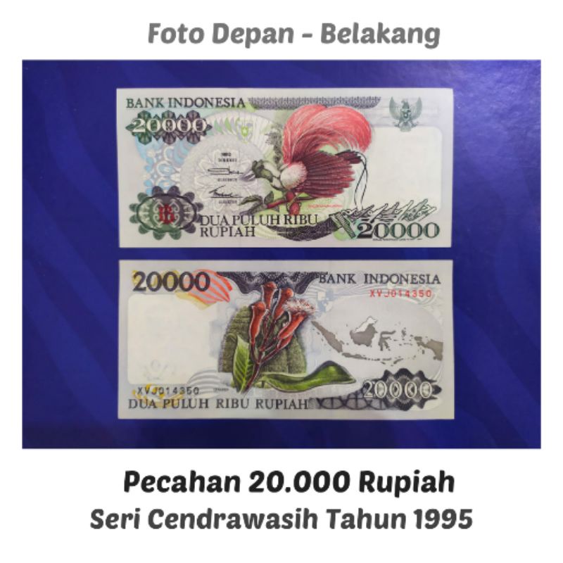 UANG KUNO ASLI 20000 RUPIAH CENDRAWASIH TAHUN 1995