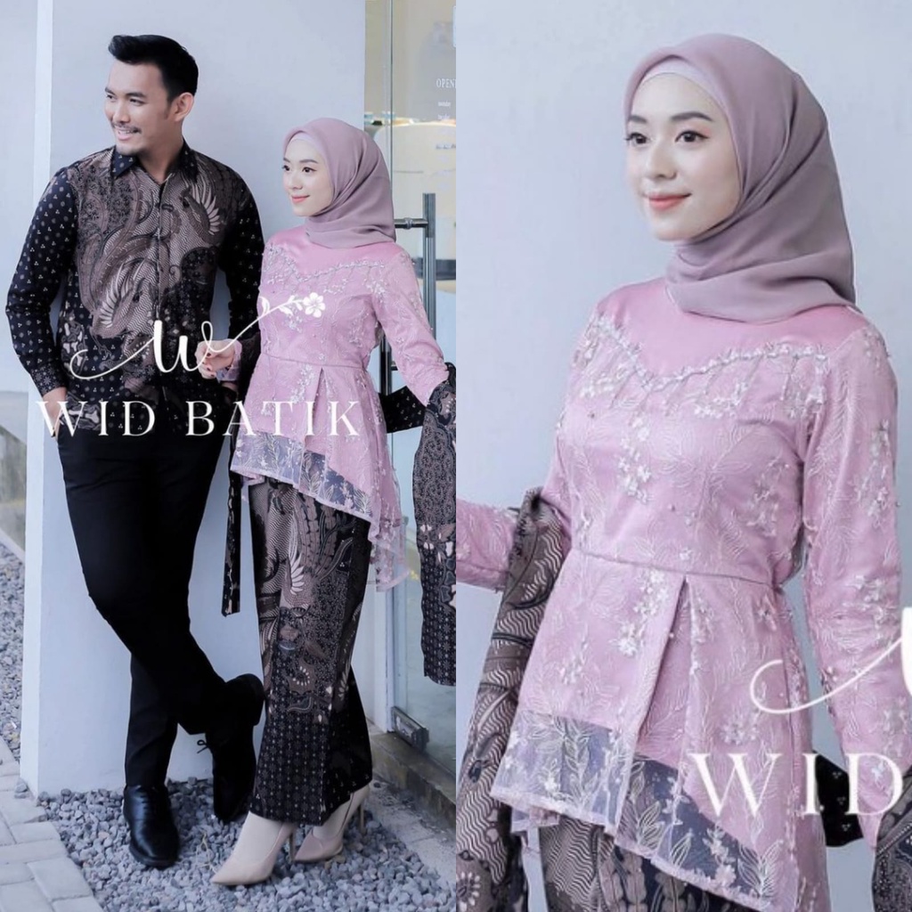 JANITRA Couple Kebaya Kondangan Wisuda Engagement Batik Kemeja Seragam Keluarga Kebaya Brokat Modern