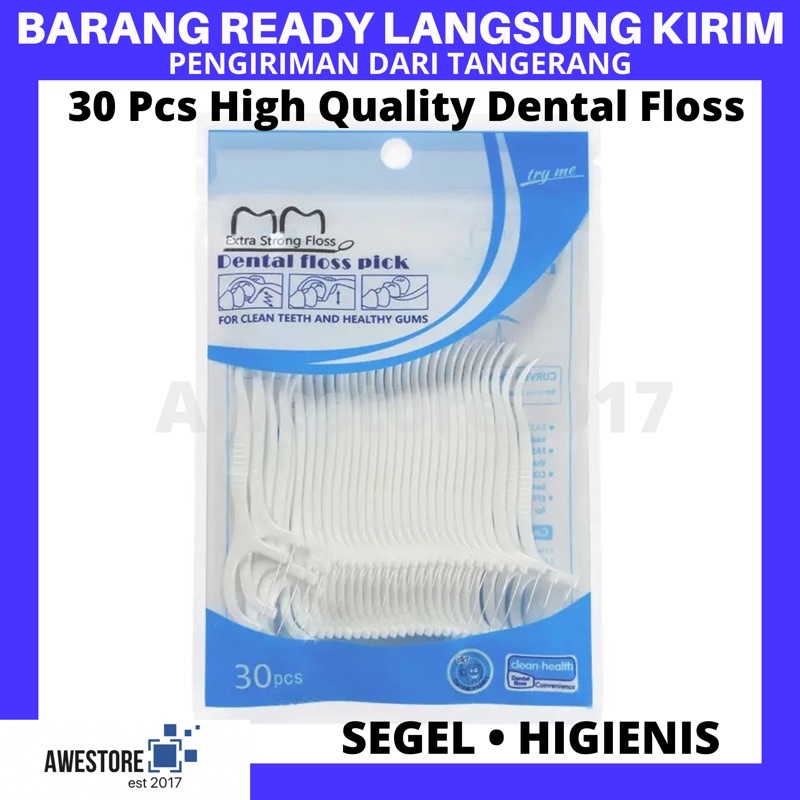 BAG 30 PCS Dental Floss Tusuk Gigi Benang Alat Pembersih Kotoran Jigong Toothpick