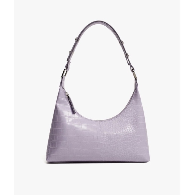 Mango Croc Lilac Shoulder Bag