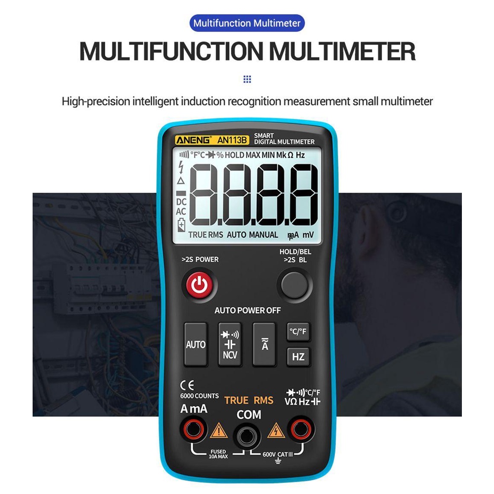 Nanas Digital Smart Multimeter Multifungsi Auto-Ranging AC/DC Transistor Voltage Meter Digital Profesional Meter