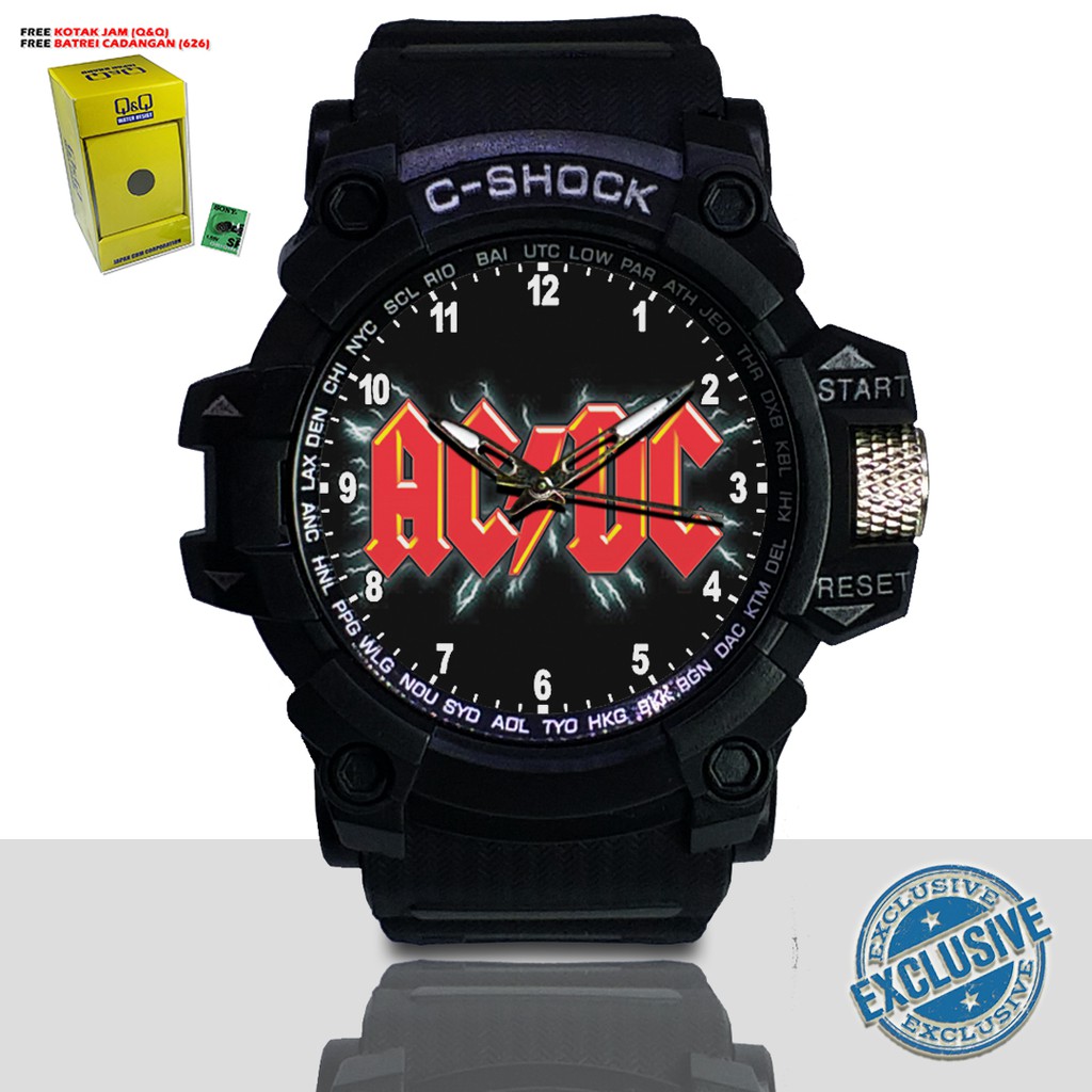 (EXCLUSIVE ) JAM TANGAN ACDC WATER RESIST FREE BOX DAN BATREI - NO.16