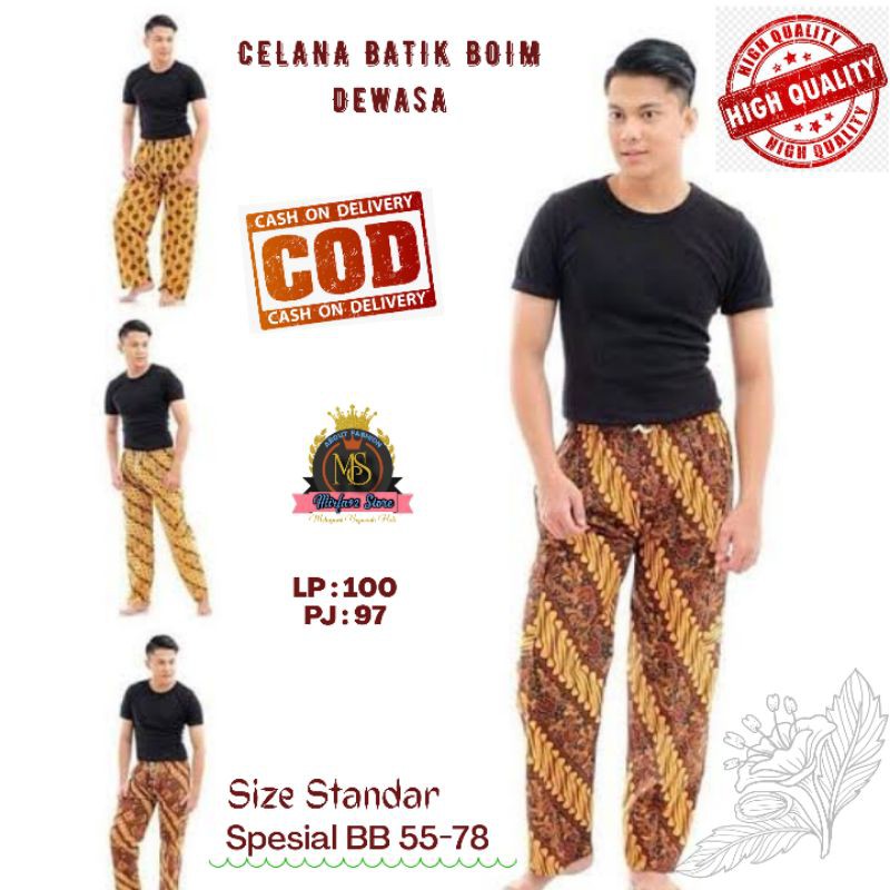 Celana Boim Batik Dewasa fit o XXL /JUMBO Big Size Xtra Harian Murah Panjang Santai Supplier Grosir#