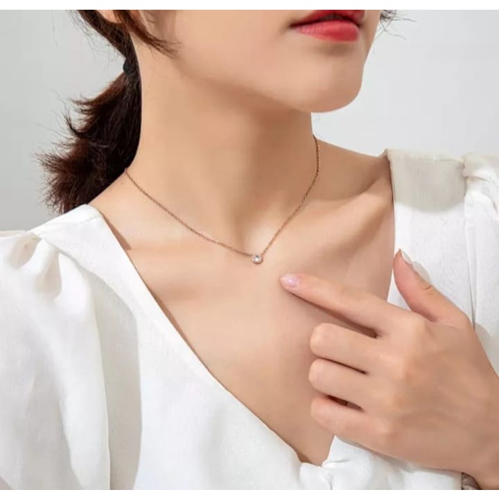 kalung  model fuji kalung viral wanita titanium anti karat fashion korea