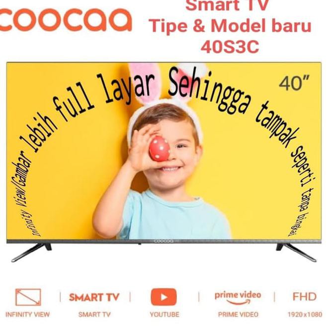 New Coocaa Led Tv 40 Inch 40S5C Smart Tv Digital Full Hd Garansi Pnl 3 Th