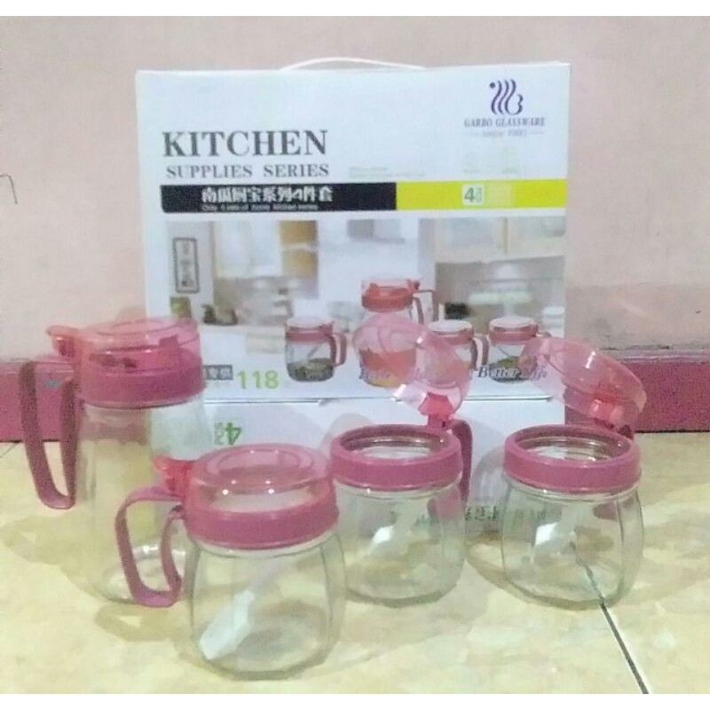 kitchen supplies series / toples / wadah bumbu dapur 4pcs
