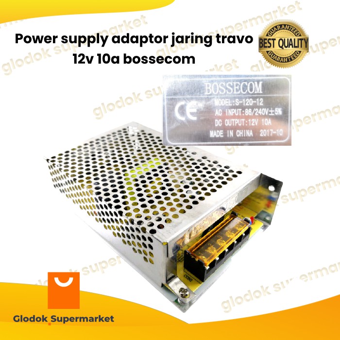 Power supply adaptor jaring travo 12v 10a bossecom