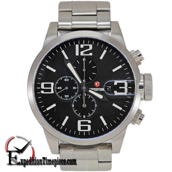 Jam Tangan Expedition E 6386 M Silver Black White
