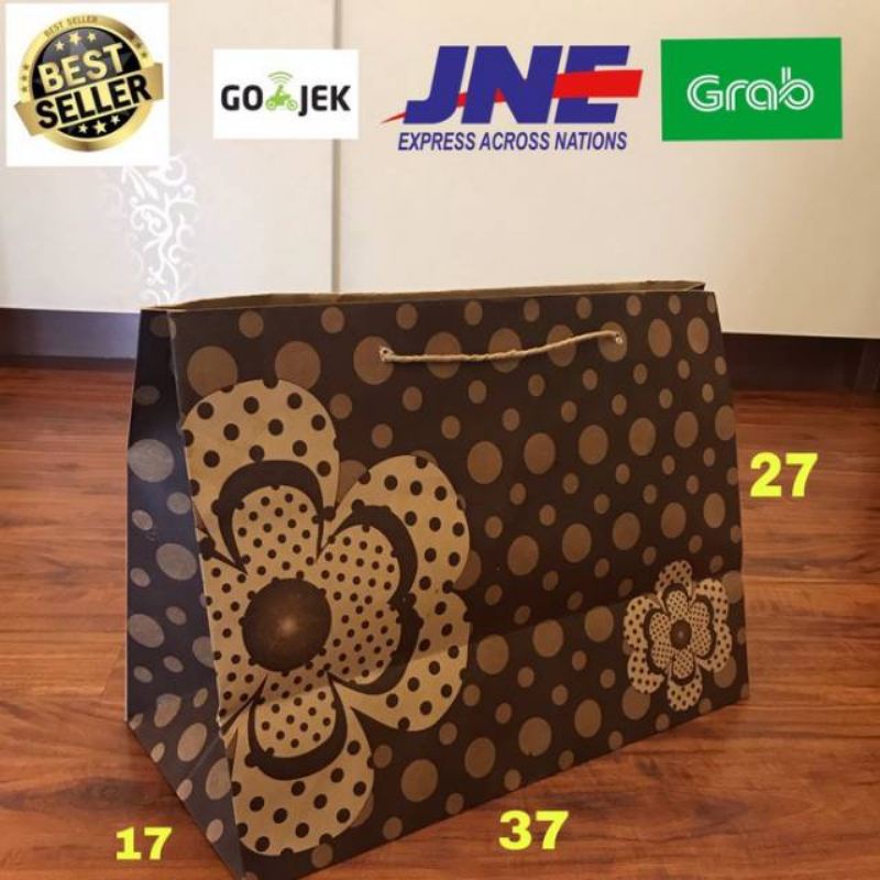 

KELIPATAN ORDER 20 PCS / Paper bag XL MOTIF 37x17x27 / Goodie Bag Tas belanja paper bag