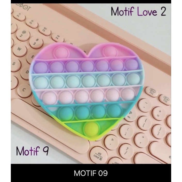 POP IT RAINBOW KEKINIAN MAINAN ANAK KARAKTER RAINBOW VIRAL PUSH POP BUBBLE MAINAN-BENUA DUNIA-Motif 09