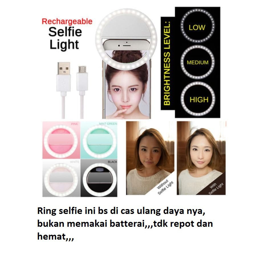 Ring Light Selfie LED / Lampu Selfie Bulat untuk kamera camera hp Flash charm eyes