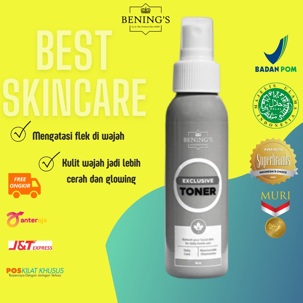 Toner Exclusive Bening's Skincare By Dr. Oky Pratama (Bening Glowing) | Flek hitam & mencerahkan |