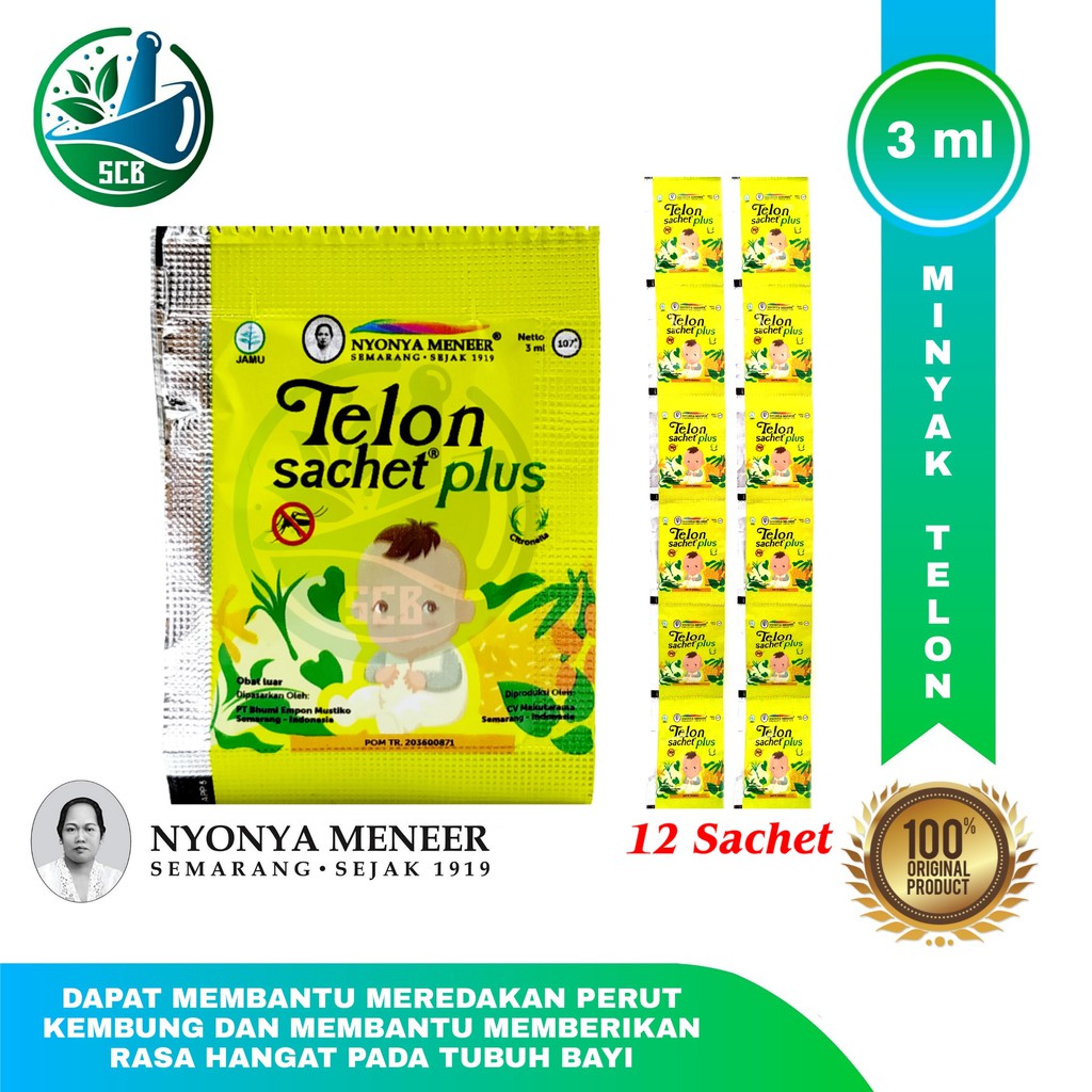 Minyak Telon Nyonya Meneer Original 3ml - Isi 12 Sachet