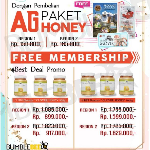 HDI CLOVER HONEY PAKET ANAK GARUDA 500GR