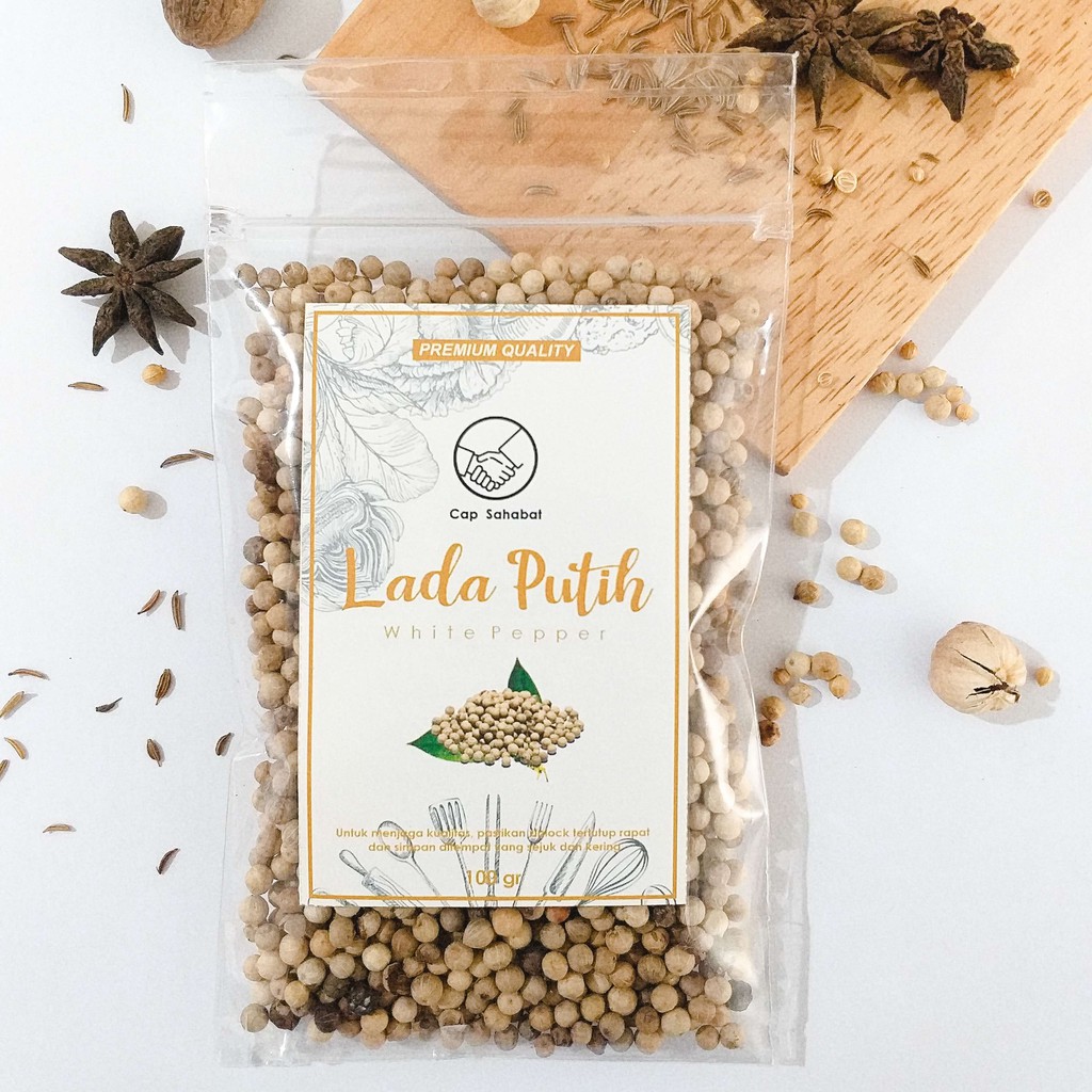 

100gr Biji Lada Putih Utuh / Whole White Pepper 100% PREMIUM QUALITY