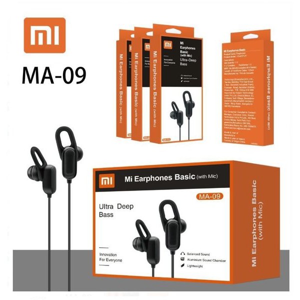 Headset Handsfree Xiaomi MA-09 Super Bass With Mic Universal Extra Bass Earphone