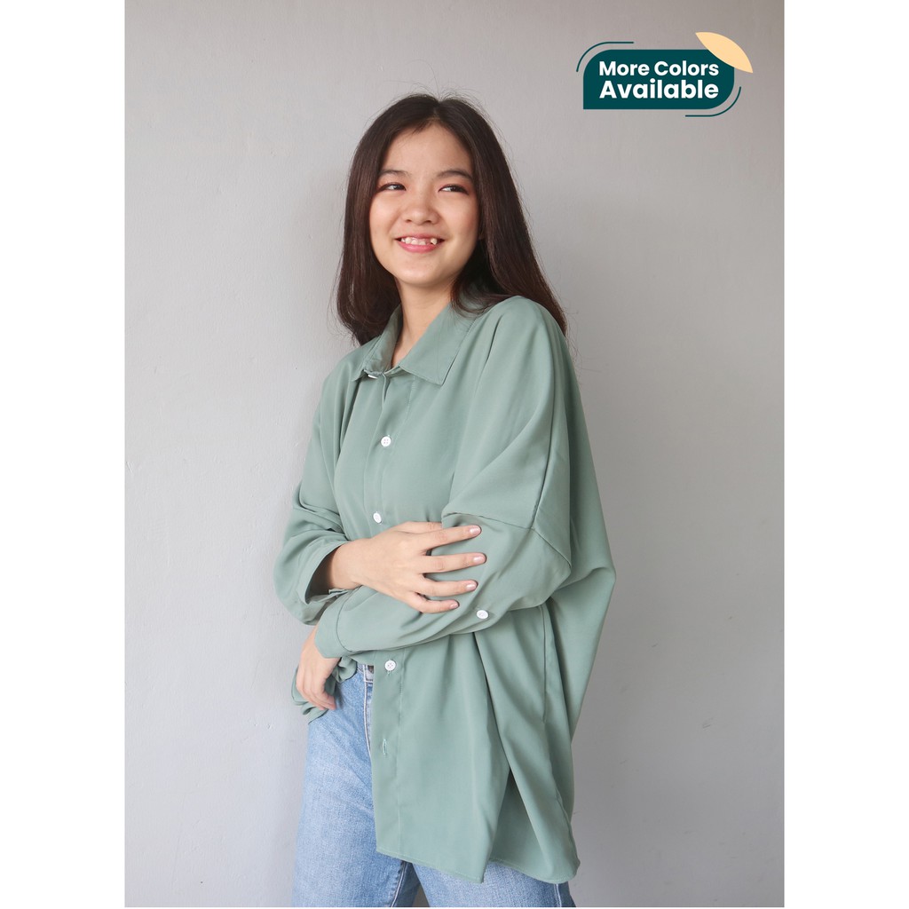 Ixora Wren Oversized Shirt - Kemeja Wanita Oversized Polos