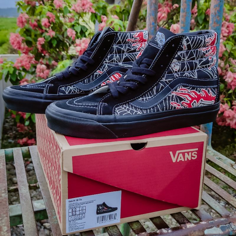 VANS SK8 HI 38 DX ANAHEIM FACTORY OG BLACK SPIDER WEB (RESMI PT NAVYA)