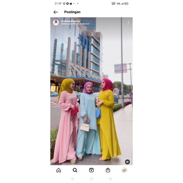 setelan long tunik polos ori By shellasaukia